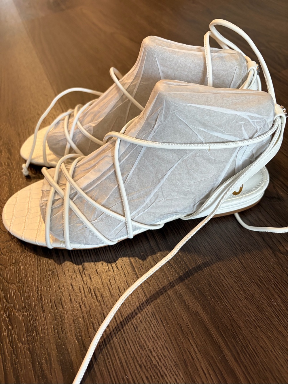 Never Worn Sam Edelman White Lace-Up Gladiator Sandals Size 6.5